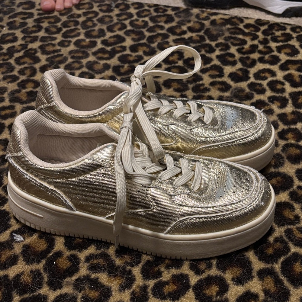 Forever 21 Gold Athletic Shoes